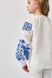 Вышиванка для девочки белая "Жар-птица" с синей вышивкой (mrg-rd217-8888), 116, бязь