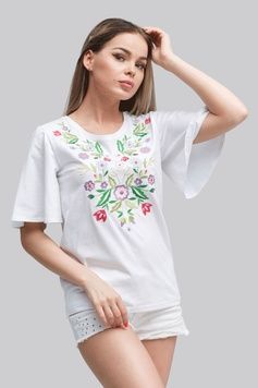Жіноча футболка White 1-1 UKR-6204, M, трикотаж