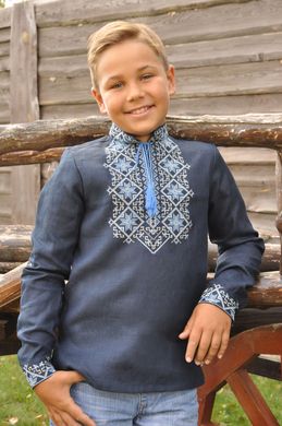 Вышиванка детская для мальчика UKR-0110, 152, лен.