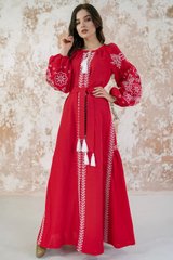 Вышитое женское красное платье Кружевные сны (PL-041-181-L), 42