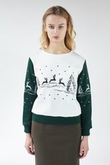 Рождественский свитшот для женщин с оленями (UKRS-8831), XS, трикотаж