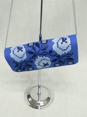 Етно-клатч із домотканого полотна синього кольору з традиційною вишивкою "Чарівність" для жінок (KL-011-066-bl)