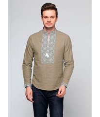 Рубашка мужская светло-коричневого цвета «Снежинка» (М-412-11), 44