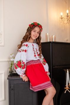 Вишиванка Шик для дівчинки (OS-0039), 4 роки, домоткане полотно