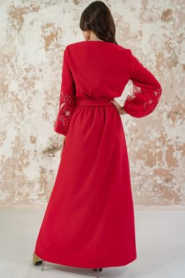 Вышитое женское красное платье Вдохновение (PL-050-087-Ks), 40