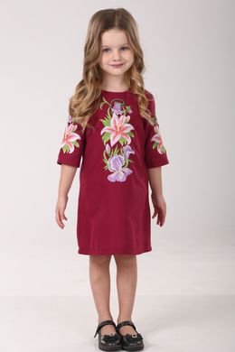 Вышитое платье для девочки Лилия (PLd-104-018-О), 110