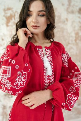 Вишите жіноче червоне плаття Мережевні сни (PL-041-181-L), 42