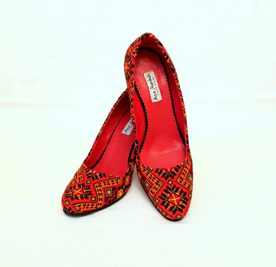 Женские стильные туфли "Гуцулка Ксения" вышивка ручной работы (AM-1066), 36
