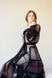 Черное полупрозрачное красивое платье женское с вышивкой (ЛА-5), 42