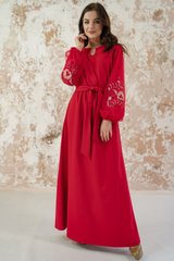 Вышитое женское красное платье Вдохновение (PL-050-087-Ks), 42