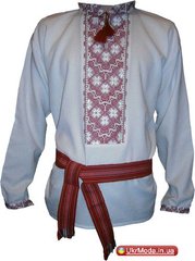 Вышитая сорочка мужская гуцульская - ручная вышивка (00256), 42, бавовна