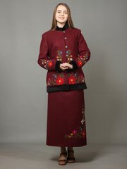 Зимний вышитый женский костюм (gkv-03-01), 38, лен
