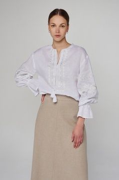 ЖІНОЧА ВИШИВАНКА WHITE 2 UKR-5230, XS | 40-42, льон