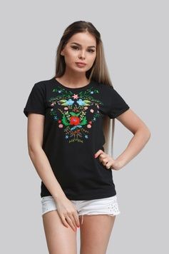 Жіноча футболка Black 4 UKR-6205, L, трикотаж