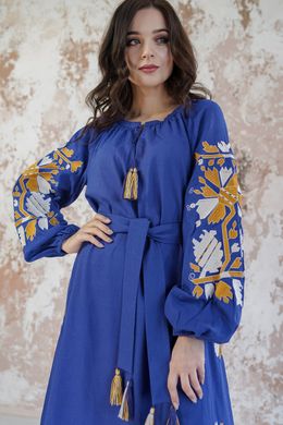 Вышитое женское синее платье Магия (PL-033-175-L), 42