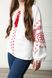 Вишиванка біла з червоною вишивкою для дівчинки Мереживні сни (BLd-334-181-L), 116, льон