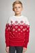 Красные парные вязаные детские свитера Снежинки (UKRS-6625-6625), шерсть, акрил