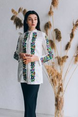 Вишита блуза з довгими рукавами для жінок (B-082-01), 40, льон