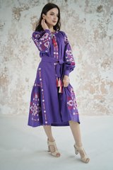 Фиолетовое платье Красота с вышивкой для женщин (PL-036-179-L), 42