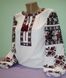 Вишукана біла блузка із домотканого полотна з елементами Борщівської вишивки для жінок (GNM-01893), 40, домоткане полотно біле