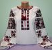 Вишукана біла блузка із домотканого полотна з елементами Борщівської вишивки для жінок (GNM-01893), 40, домоткане полотно біле