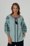 ЖІНОЧА ВИШИВАНКА "КРАСА" З БАТИСТУ КОЛЬОРУ М'ЯТИ (SZH-044-mt), 42(XS), бавовна