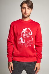 Рождественский мужской красный свитшот с Дедом Морозом (UKRS-9938), S, трикотаж