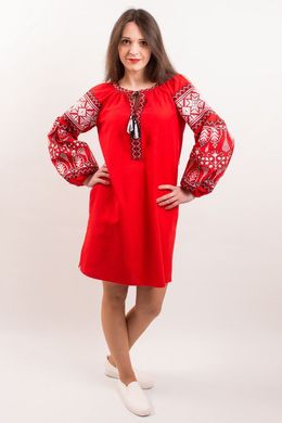 Ярко-красное платье "Роскошь" с вышивкой в стиле Бохо для женщин (PL-035-150-D-red), 40