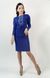 Короткое модное платье с геометрической вышивкой Зоря из синего трикотажа для женщин (PL-008-103-Tr), 42