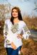Красива жіноча вишиванка з довгим рукавом (GNM-02185), 40, льон білого кольору