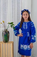 Вышитое платье для девочки (OS-5967), 6 лет, габардин