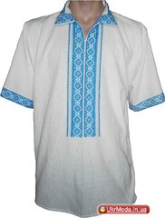 Вишита сорочка чоловіча з відкладним коміром - ручна вишивка (GNM-00307), 42