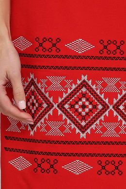 Платье вышитое женское красное (М-1057-7), 42