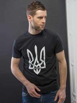 Чоловіча патріотична футболка: &laquo;ТРИЗУБ&raquo;, чорна (es-20102011-015), XS