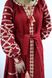 Вишнева довга сукня "Грація" із льону з колоритною вишивкою для жінок (PL-031-152-L-chr), 42