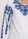 Невероятно красивая женская вышитая вышиванка белого цвета с вышивкой синего цвета (gbv-08-04), 40, домотканое полотно, лен