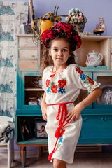 Вышитое платье Маки для девочки (OS-0137), 2 года, габардин