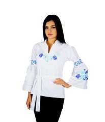 Белая вышитая женская рубашка "Рожи" (М-220-5), 44