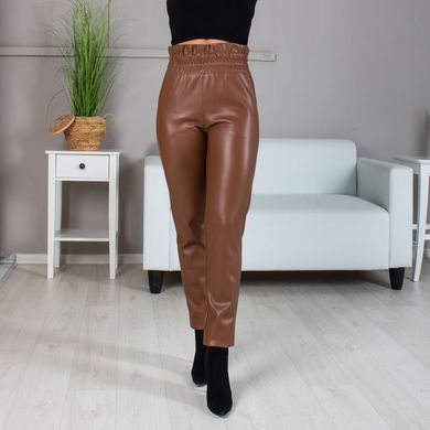 Жіночі коричневі брюки із еко-шкіри Джейн (SZ-2012), 42