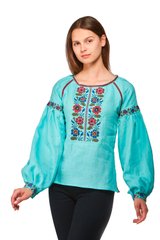 Жіноча вишита блуза з довгим рукавом Aqua marina UKR-5163, 46, льон