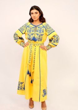Сукня &ldquo;Птаха щастя&rdquo; жовта (AM-9515)