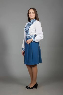 Комбіноване плаття з вишивкою в українському стилі для жінок (gpv-27-01), 40, льон, тіар
