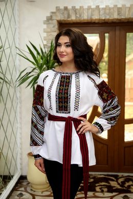 Рубашка женская "Борщивская вышиванка"- ручная вышивка (GNM-00285), 42