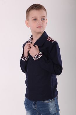 Вышиванка для мальчика тёмно-синего цвета "Роскошь" (SRd-454-150-L), 116
