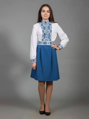 Комбіноване плаття з вишивкою в українському стилі для жінок (gpv-27-01), 40, льон, тіар