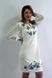 Витончена вишита сукня "Волошкові мрії" із шифону та трикотажу молочного кольору для жінок (PL-009-017-Tr-2), 42