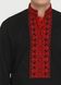 Яскрава чоловіча вишиванка чорного кольору з геометричним червоним орнаментом у вінницькому стилі (chsv-02-01), 40, льон