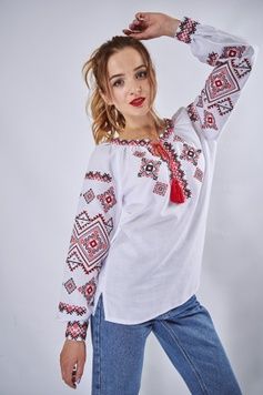 Жіноча вільна вишиванка з оніксу "Верховина" (BL-247-169-O), 42
