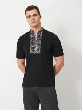 copy_Чоловіча вишита футболка Гайдамацька чорного кольору(LS-94112110-44), XXXXL, бавовна