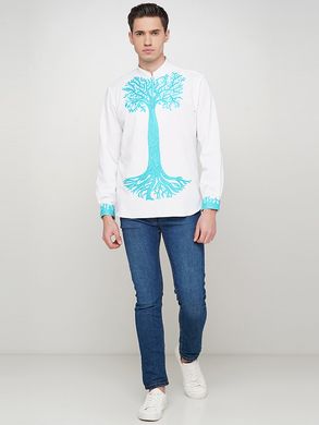Авторская вышиванка-рубашка "Тополя" с невероятно красивым орнаментом (УМД-0016), 42